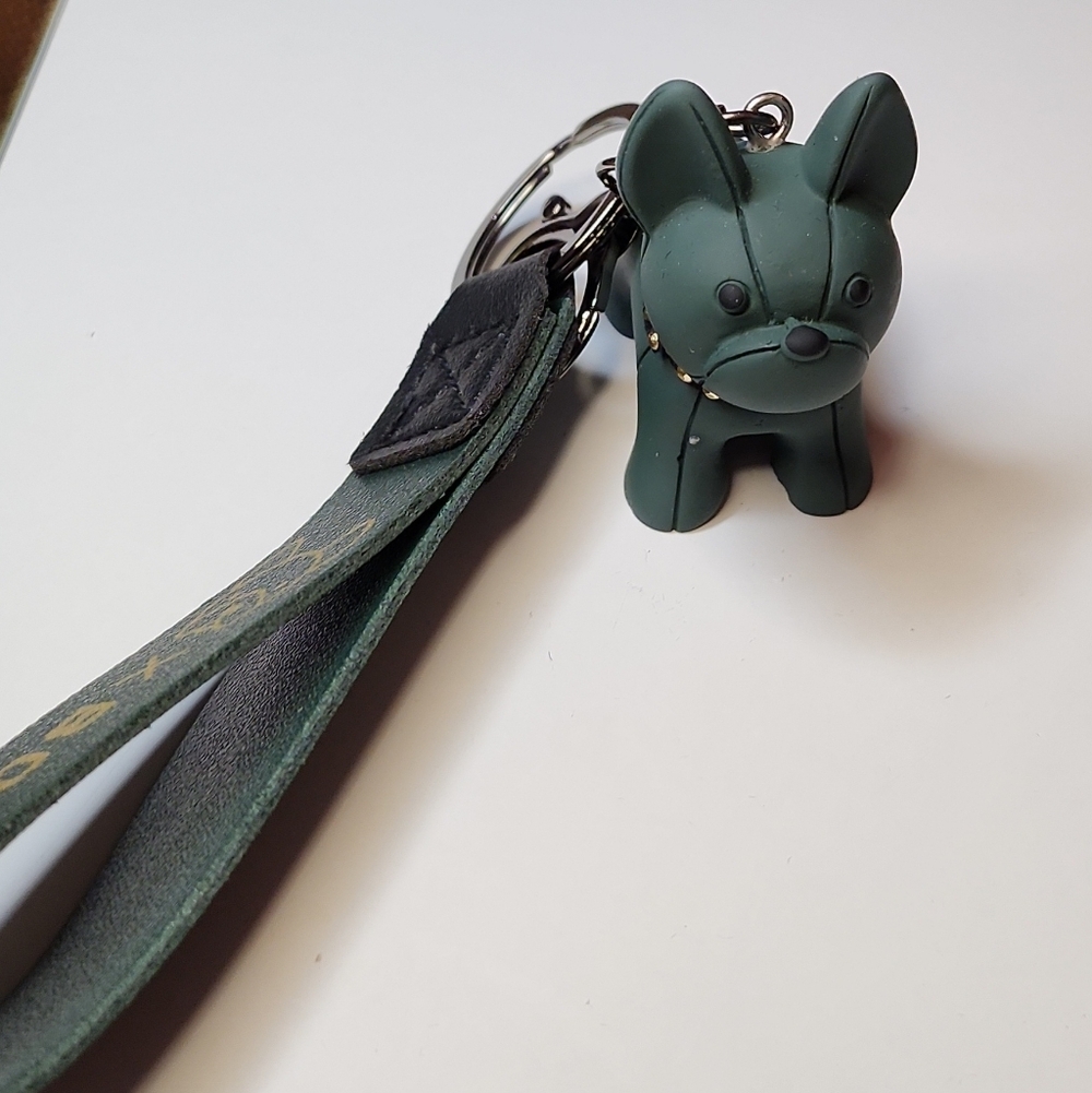 Green Dog Keychain with Strap